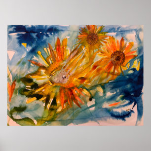 Leinwand zum Schreien von Sonnenblumen Poster