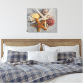 Leinwand zum tropischen Seashell/Starfish Weißer S (Insitu (Schlafzimmer))