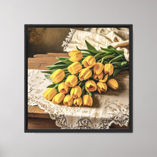 Leinwanddruck 40x40 cm gelbe Tulpen