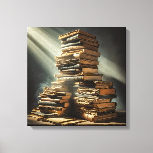 Leinwanddruck (Bücher auf dem Dachboden) (Vorderseite)