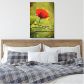 Leinwanddruck - Einzelne Mohnblume in Blüte (Insitu (Schlafzimmer))