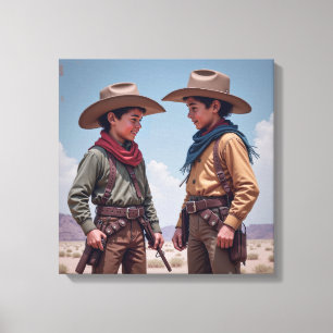 Leinwanddruck (Junge Cowboys)