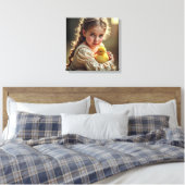 Leinwanddruck (kleines Mädchen und Entlein) (Insitu (Schlafzimmer))