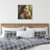 Leinwanddruck (Lady und Eule) (Insitu (Schlafzimmer))