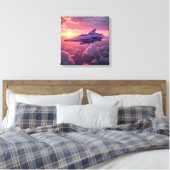 Leinwanddruck (Lila UFO) (Insitu (Schlafzimmer))