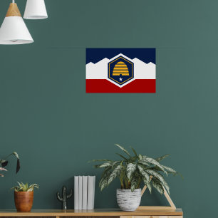 Leinwanddruck mit der Flagge von Utah, USA Poster