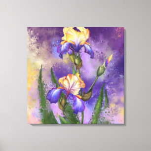 Leinwanddruck mit Schwertlilien-Blumen