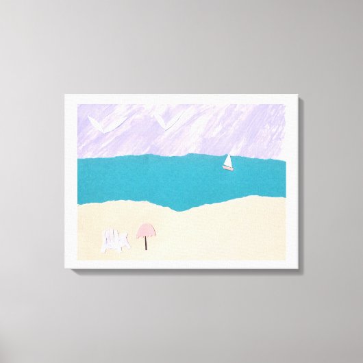Leinwanddruck mit Stranddesign (Vorderseite)