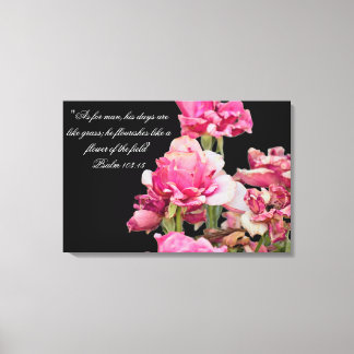 Leinwanddruck mit verwelkter Rosen-Verse