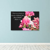 Leinwanddruck mit verwelkter Rosen-Verse (Insitu (Holzboden))