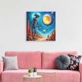 Leinwanddruck (Roboter und UFO) (Insitu (Wohnzimmer))