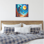 Leinwanddruck (Roboter und UFO) (Insitu (Schlafzimmer))