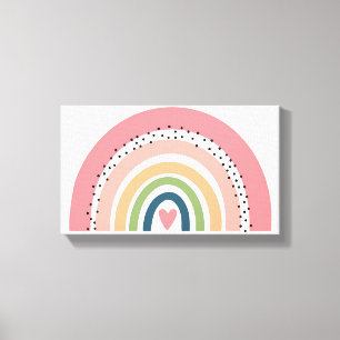 Leinwanddruck - Rosa Regenbogen Tupfen