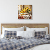 Leinwanddruck (Sonnenblumen und Spitze) (Insitu (Schlafzimmer))