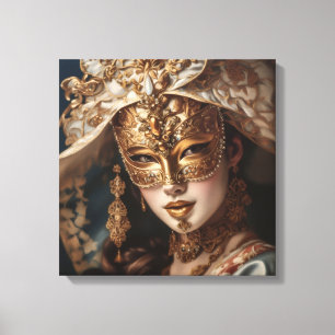 Leinwanddruck (vergoldete Maske)