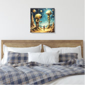 Leinwanddruck (Zeitreisender und Roboter) (Insitu (Schlafzimmer))