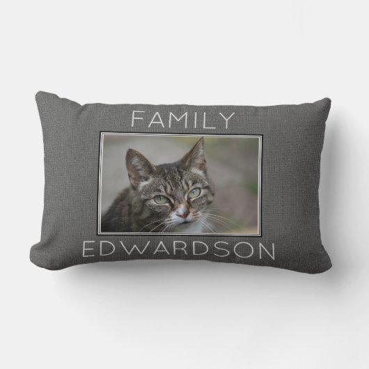 Leinwandfamilien-Monogrammname des Lendenkissen (Vorderseite)