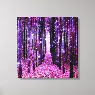 Leinwandkunst Magischer Wald Lila Rosa Leinwanddruck