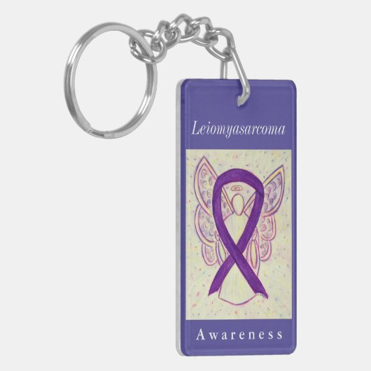 Leiomyasarcoma (LMS) Awareness Ribbon Schlüsselanh Schlüsselanhänger (Vorderseite links)