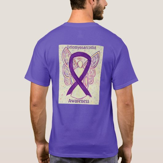 Leiomyosarcoma Awareness Ribbon Angel Custom T-Shi T-Shirt (Rückseite)