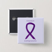 Leiomyosarcoma Lila Awarness Ribbon Custom Button (Vorne & Hinten)