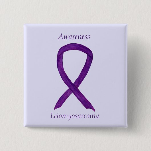 Leiomyosarcoma Lila Awarness Ribbon Custom Button (Vorderseite)