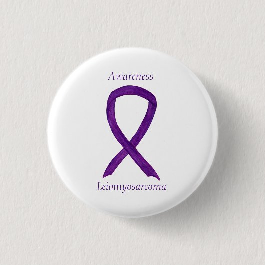 Leiomyosarcoma Lila Awarness Ribbon Custom Button (Vorderseite)