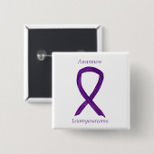 Leiomyosarcoma Lila Awarness Ribbon Custom Button (Vorne & Hinten)