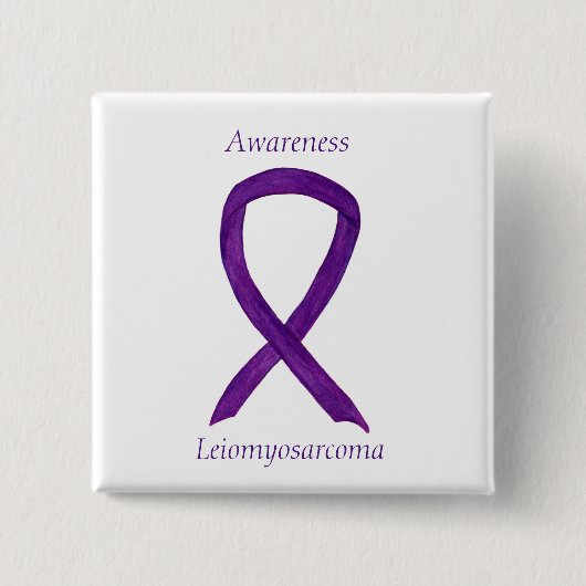 Leiomyosarcoma Lila Awarness Ribbon Custom Button (Vorderseite)