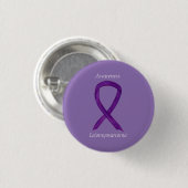 Leiomyosarcoma Lila Awarness Ribbon Custom Button (Vorne & Hinten)