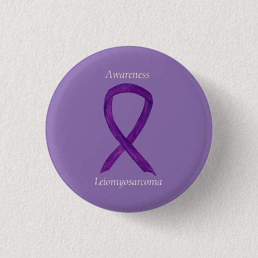 Leiomyosarcoma Lila Awarness Ribbon Custom Button (Vorderseite)