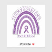 Leiomyosarcoma Lila Rainbow Ribbon Sticker (Blatt)
