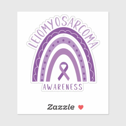 Leiomyosarcoma Lila Rainbow Ribbon Sticker (Blatt)