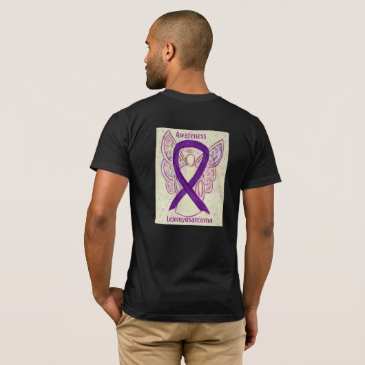 Leiomyosarcoma (LMS) Awareness Ribbon Angel Shirts (Schwarz voll)