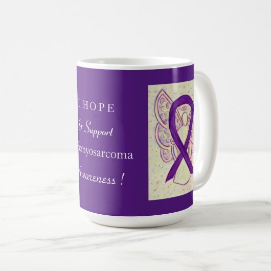 Leiomyosarkom (LMS) Sensibilisierungsband Benutzer Kaffeetasse (VorderseiteRechts)