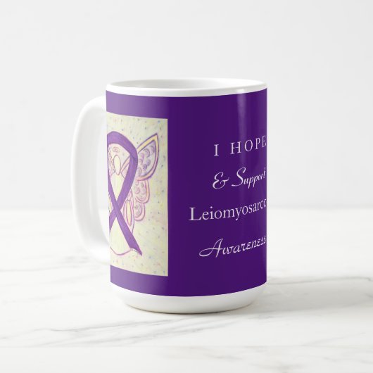Leiomyosarkom (LMS) Sensibilisierungsband Benutzer Kaffeetasse (Vorderseite Links)