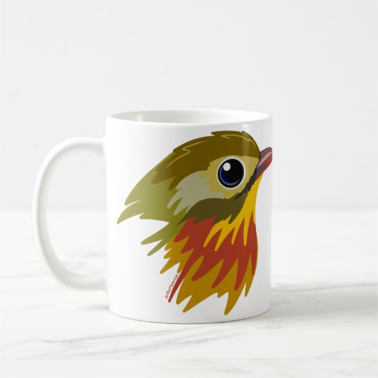 Leiothrix Bird in Rot-Billing - vereinfacht Kaffeetasse (Links)