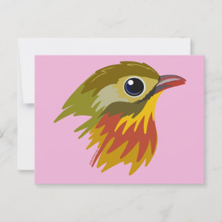 Leiothrix Bird in Rot-Billing - vereinfacht Postkarte