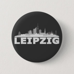 Leipzig City Skyline Button / Anstecker / Pin