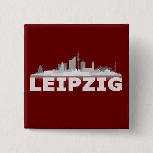 Leipzig City Skyline - Button / Anstecker / Pin (Vorderseite)