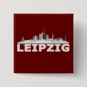Leipzig City Skyline - Button / Anstecker / Pin