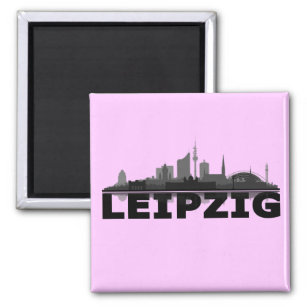 Leipzig City Skyline - Kühlschrankmagnet / Magnet