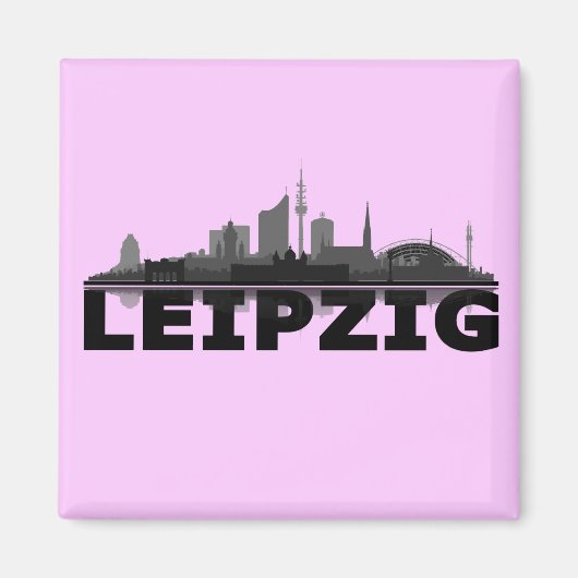 Leipzig City Skyline - Kühlschrankmagnet / Magnet (Vorne)