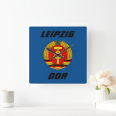 Leipzig, DDR - Ostdeutschland Quadratische Wanduhr (Zuhause)