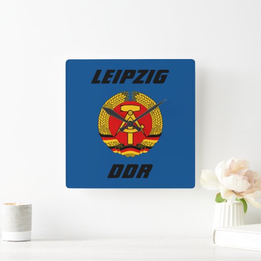 Leipzig, DDR - Ostdeutschland Quadratische Wanduhr (Zuhause)