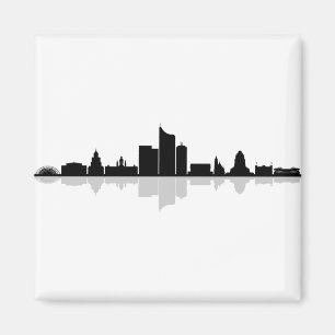 LEIPZIG Deutschland City Skyline Silhouette Magnet