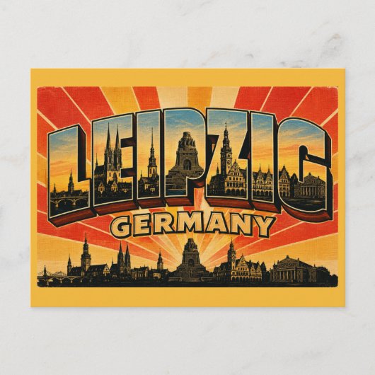 Leipzig Deutschland Denkmal Postkarte (Vorderseite)