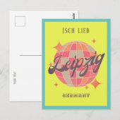 Leipzig Deutschland farbenfrohe gelbe Dekoration Postkarte (Vorne/Hinten)