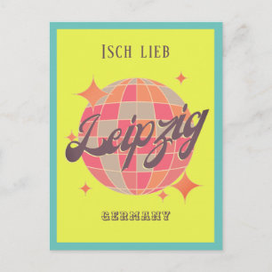 Leipzig Deutschland farbenfrohe gelbe Dekoration Postkarte