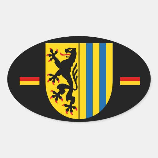Leipzig Deutschland Oval Sticker im Euro-Stil (Vorderseite)